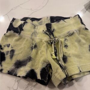 Kids Tie-Dye Black and Yellow Shorts